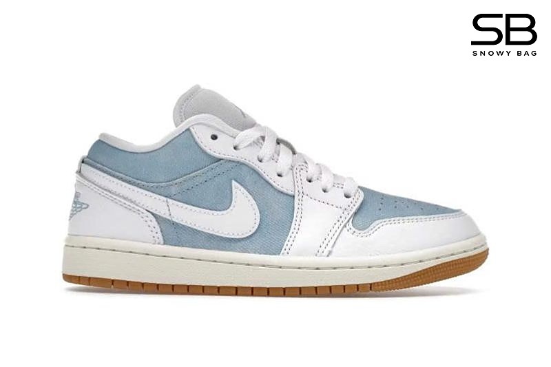 Giày Air Jordan 1 Low SE Worn Blue Màu Trắng Xanh Denim sang trọng