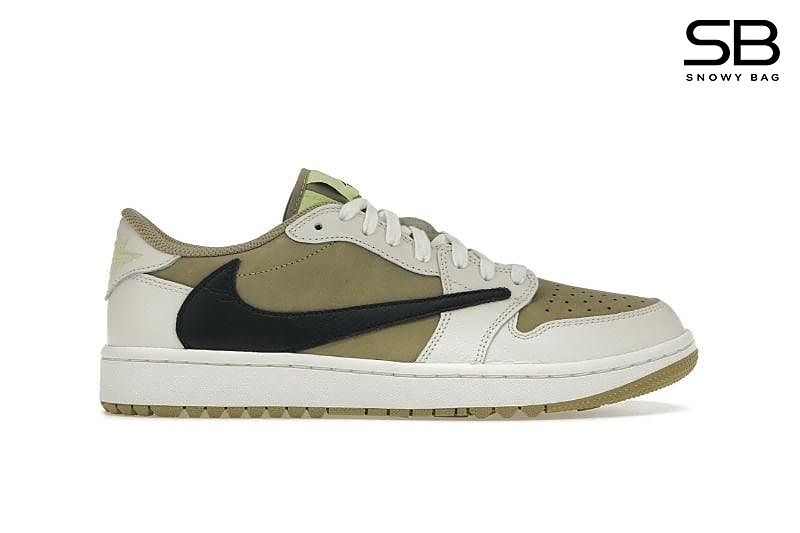 Giày Air Jordan 1 Low Travis Scott’s Golf “Olive” với thiết kế độc đáo
