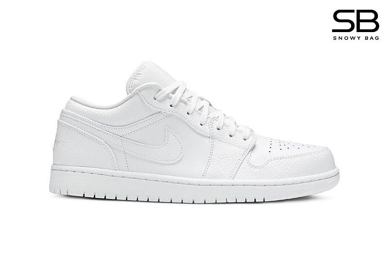 Giày Air Jordan 1 Low Triple White Trắng Full sang trọng và phong cách