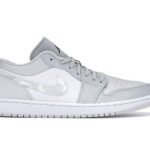 Giày Air Jordan 1 Low White Camo Xám Trắng phong cách hiện đại