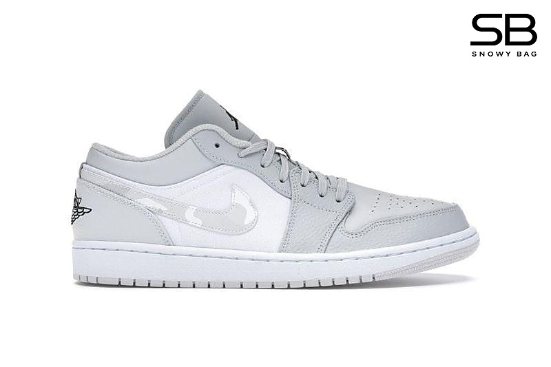 Giày Air Jordan 1 Low White Camo Xám Trắng phong cách hiện đại