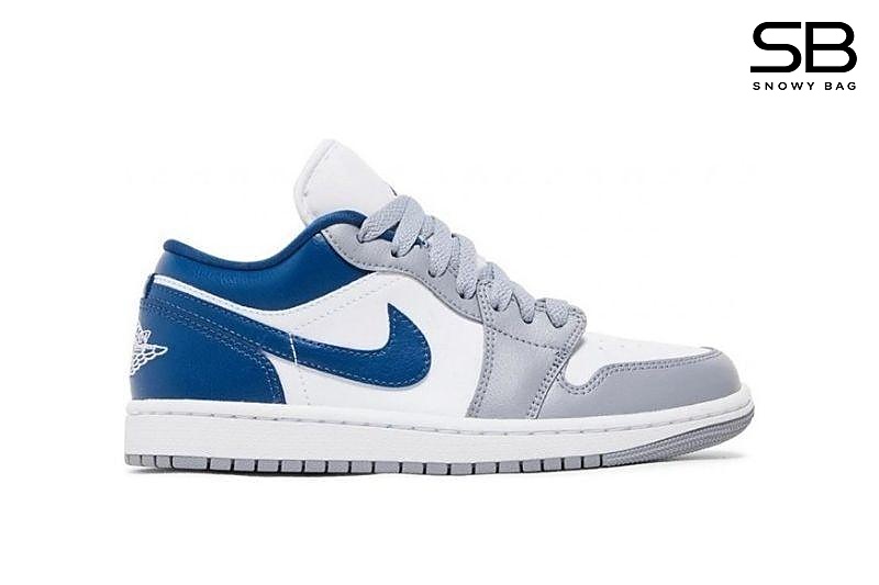 Giày Air Jordan 1 Low White Grey Blue Xám Xanh sang trọng và thời thượng