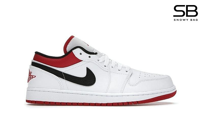 Giày Air Jordan 1 Low White University Red Black Trắng Đỏ sang trọng và phong cách