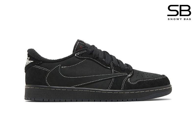 Giày Air Jordan 1 Low x Travis Scott Black Phantom Đen Full, thiết kế độc đáo