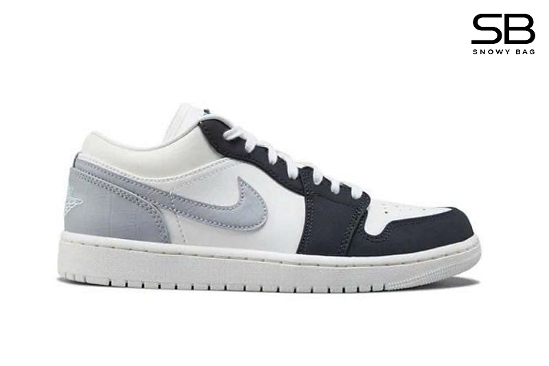 Giày Air Jordan 1 Sail Light Smoke Grey Xám Trắng Đen, phong cách thời thượng.