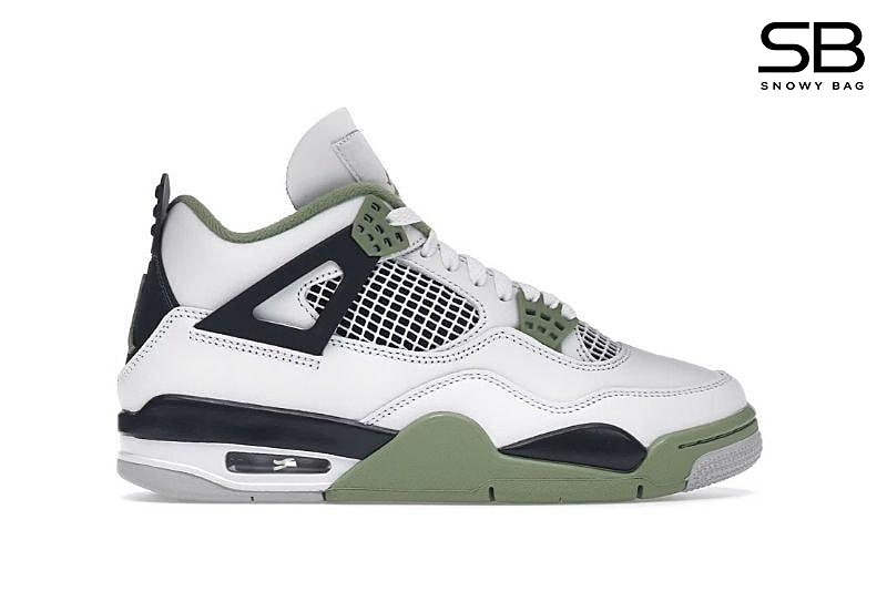 Giày Air Jordan 4 Retro Seafoam Trắng Xanh Rêu với thiết kế độc đáo