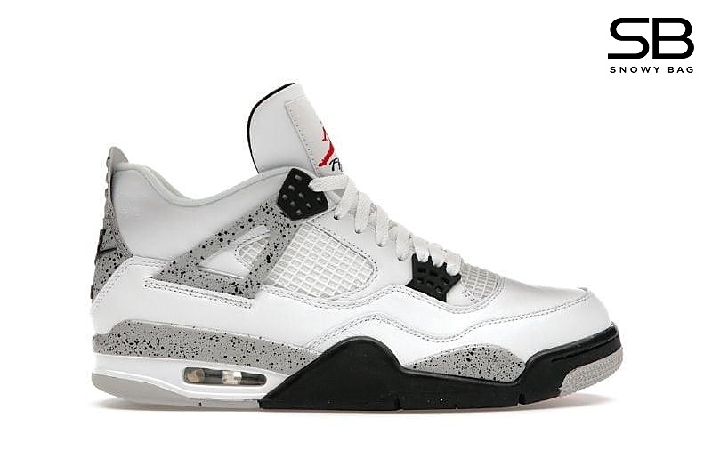 Giày Air Jordan 4 Retro White Cement Trắng Xám, phong cách thể thao hiện đại