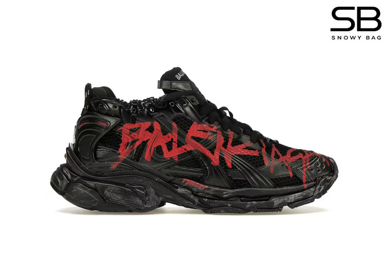 Giày Balenciaga Runner Graffiti Black Red Đen Đỏ, phong cách hiện đại và ấn tượng.