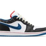 Giày Jordan 1 Low Black Industrial Blue Sashiko kiểu dáng thể thao sang trọng