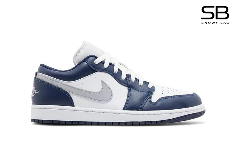 Giày Jordan 1 Low Midnight Navy màu trắng xanh navy đẹp mắt