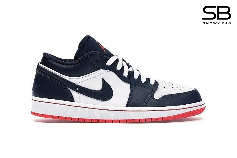 Giày Jordan 1 Low Obsidian Ember Glow Trắng Xanh Đậm đẹp mắt