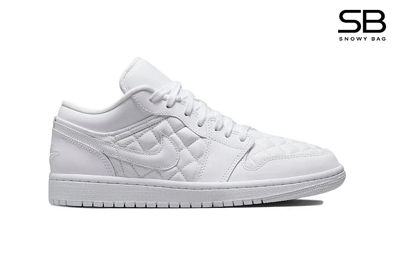 Giày Jordan 1 Low Quilted White Full Trắng kiểu dáng sang trọng