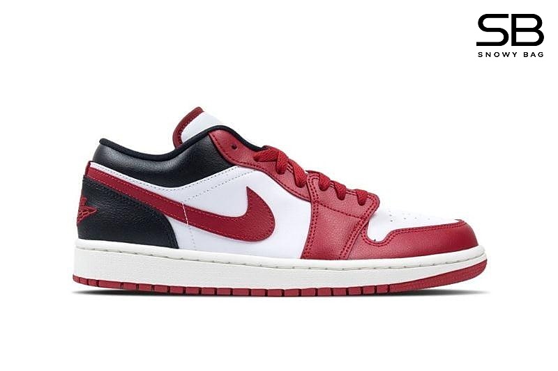 Giày Jordan 1 Low Reverse Black Toe Trắng Đỏ Đen đẹp mắt