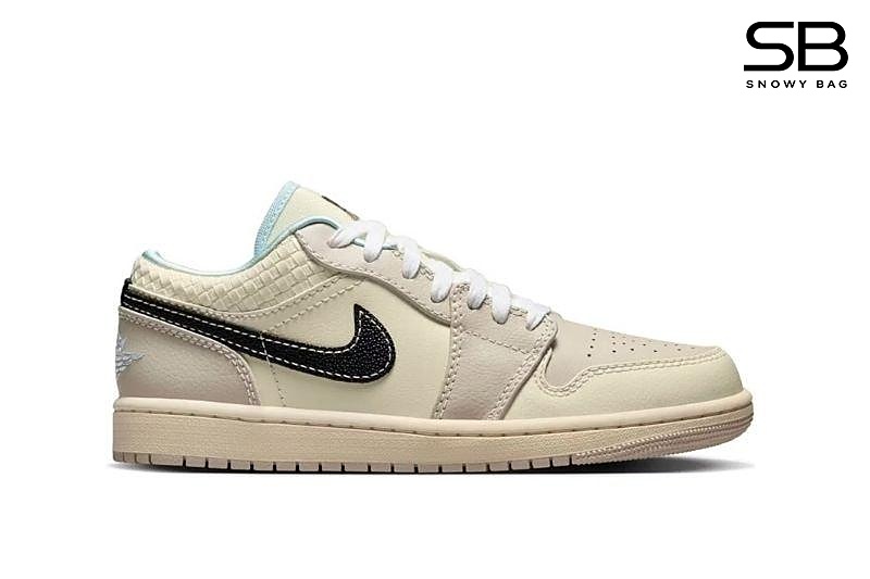 Giày Jordan 1 Low SE Sanddrift Glacier Blue Màu Be Xám sang trọng