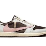 Giày Jordan 1 Low Travis Scott Dark Pony / Brown Oxford, phong cách thời thượng.