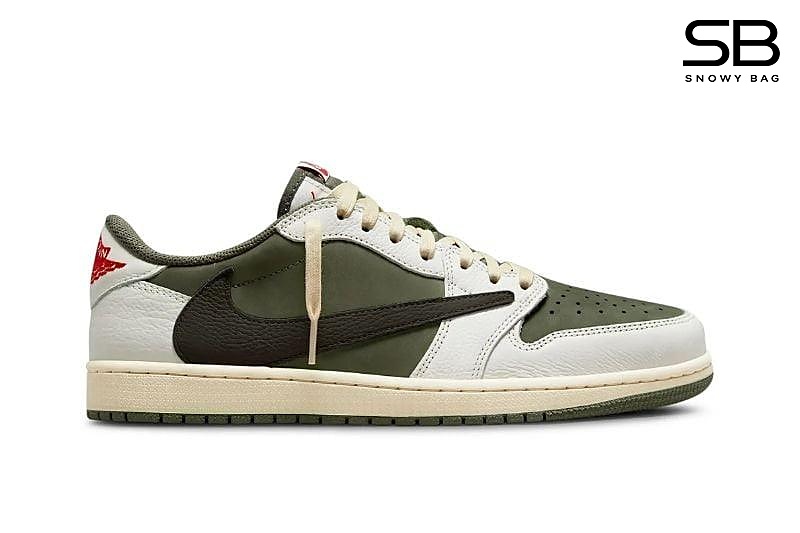 Giày Jordan 1 Low Travis Scott Medium Olive, phong cách thời thượng