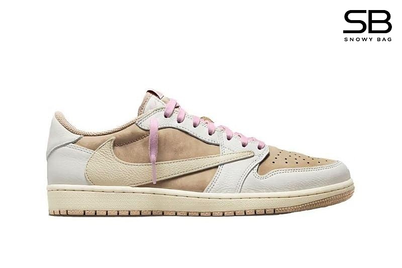 Giày Jordan 1 Low Travis Scott Sail Shy Pink kiểu dáng thời thượng