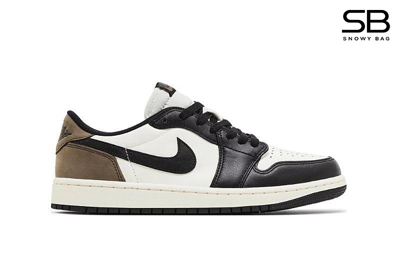 Giày Jordan 1 Retro Low OG Mocha Trắng Đen Nâu với thiết kế sang trọng