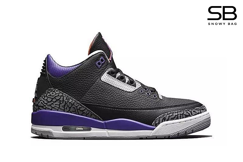 Giày Jordan 3 Black Court Purple Đen Tím thiết kế độc đáo và thời thượng