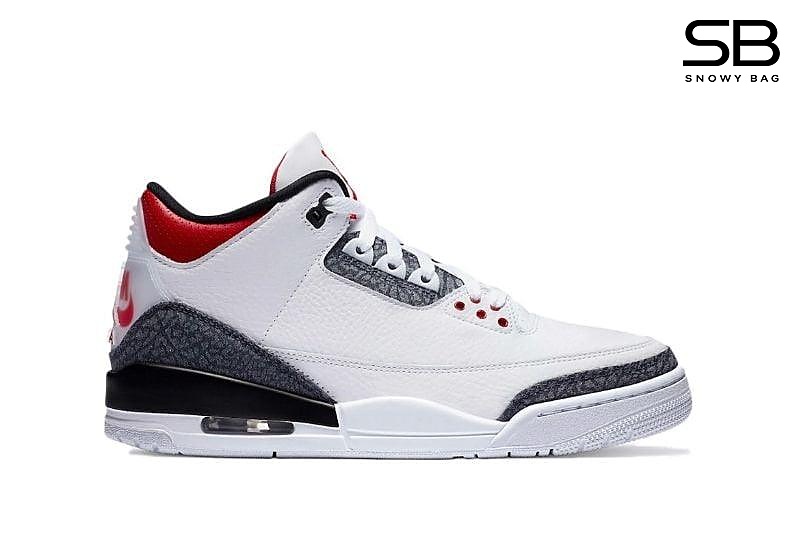 Giày Jordan 3 Fire Red Denim Xám Đỏ với thiết kế độc đáo và sang trọng