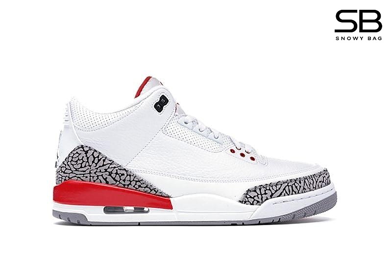Giày Jordan 3 Hall of Fame Trắng Đỏ, thiết kế độc đáo và ấn tượng