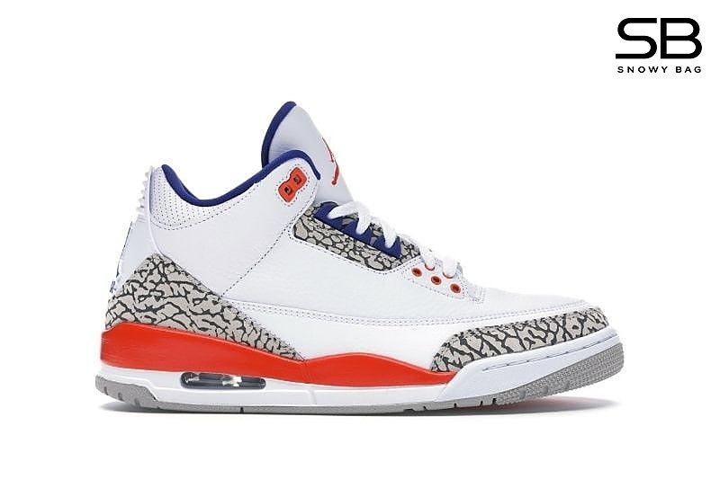 Giày Jordan 3 Knicks Đỏ Xanh Dương, phong cách thể thao năng động