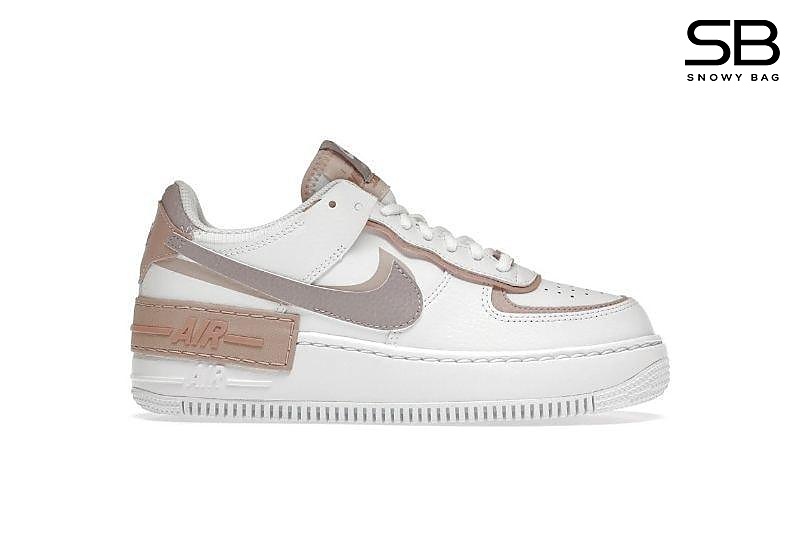 Giày Nike Air Force 1 Low Shadow Amethyst Ash Trắng Nâu nhìn từ trên xuống