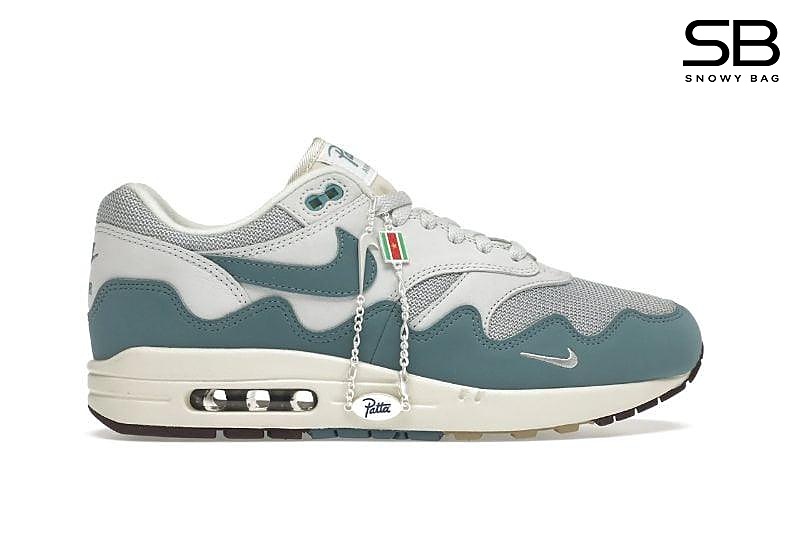 Giày Nike Air Max 1 Patta Waves Noise Aqua Xám Xanh với thiết kế độc đáo