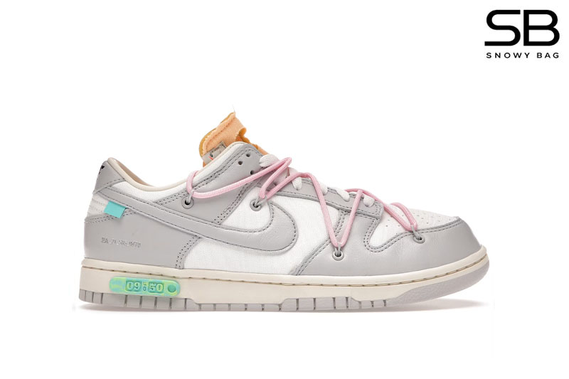 Giày Nike Dunk Low Off-White Lot 9 of 50 Xám Hồng độc đáo và thời thượng