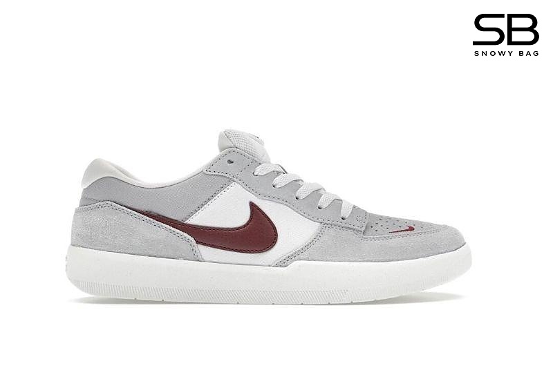 Giày Nike SB Force 58 Platinum Tint Dark Red Xám Đỏ, phong cách thể thao cá tính