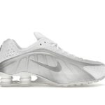Giày Nike Shox R4 White Bright Crimson Metallic Silver Bạc Trắng, phong cách thể thao hiện đại