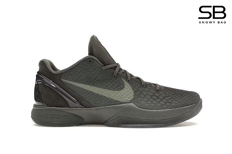 Giày Nike Zoom Kobe 6 Fade to Black Màu Xám Đen sang trọng và phong cách.