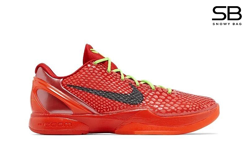Giày Nike Zoom Kobe 6 Protro Reverse Grinch Red Đỏ, thiết kế nổi bật và ấn tượng