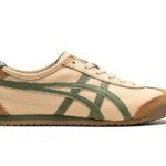 Giày Onitsuka Tiger Mexico 66 Beige Grass Green màu be sọc xanh