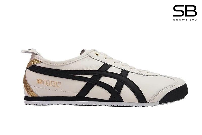 Giày Onitsuka Tiger Mexico 66 Cream Black Gold màu trắng đen sang trọng