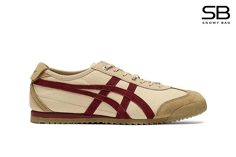 Giày Onitsuka Tiger Mexico 66 SD Beige Beet Juice Màu Be Sọc Đỏ