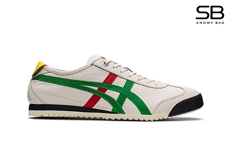 Giày Onitsuka Tiger Mexico 66 SD Birch Green Trắng Sọc Xanh Đỏ đẹp mắt