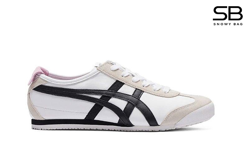Giày Onitsuka Tiger x PATOU Mexico 66 White Black Pink sang trọng