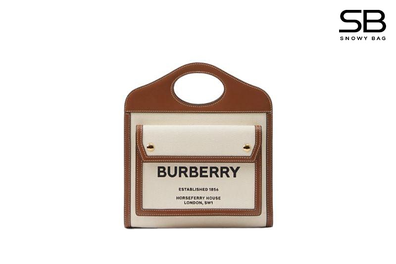 Túi Burberry Mini Pocket Bag Horseferry Brown White sang trọng và thời thượng