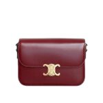 Túi Celine Classique Triomphe Bag in Burgundy Calfskin Màu Đỏ sang trọng
