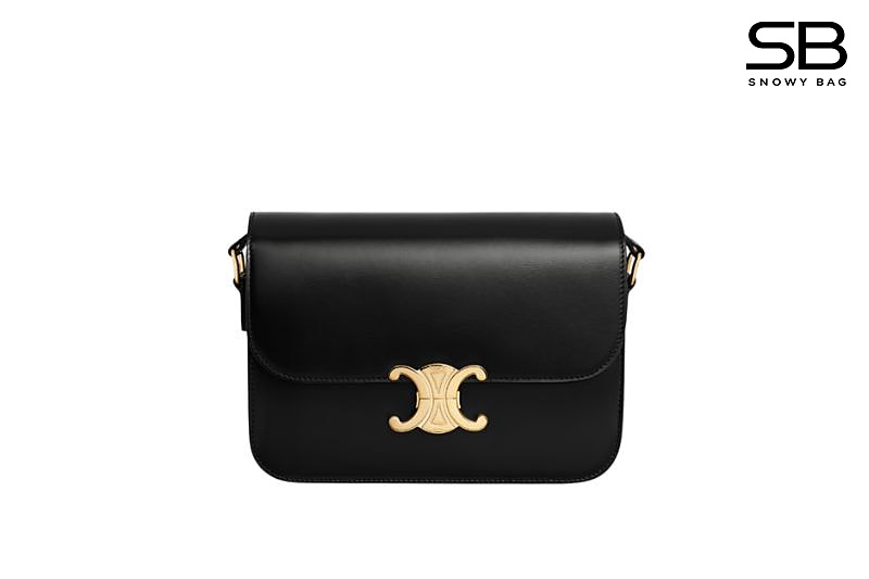 Túi Celine Classique Triomphe in Shiny Calfskin Black màu đen sang trọng
