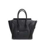Túi Celine Luggage Nano Shopping Bag Handbag Drummed Calfskin Black 20CM sang trọng