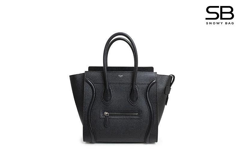 Túi Celine Luggage Nano Shopping Bag Handbag Drummed Calfskin Black 20CM sang trọng