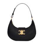 Túi Celine Medium Ava Triomphe Bag in Black Calfskin Đen (24CM) sang trọng