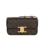 Túi Celine Triomphe Shoulder Bag Tan Canvas 20CM Nâu sang trọng