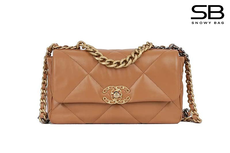 Túi Chanel 19 Flap Bag Caramel Lambskin Màu Nâu Da Cừu 26CM sang trọng