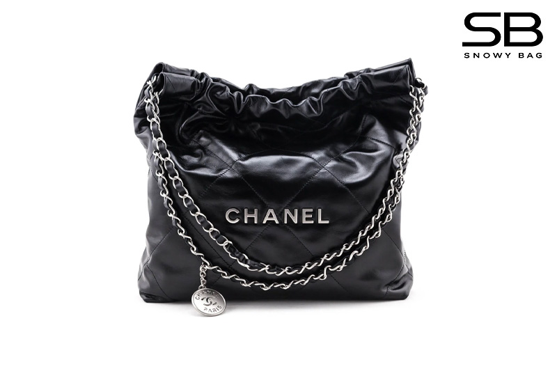 Túi Chanel 22 Medium Bag Black Calfskin SHW sang trọng
