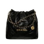 Túi Chanel 22 Shopping Bag Medium Black Size 39 Đen sang trọng