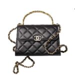 Túi Chanel 22B Extra Mini Handle Clutch with Chain Black Lambskin Đen sang trọng