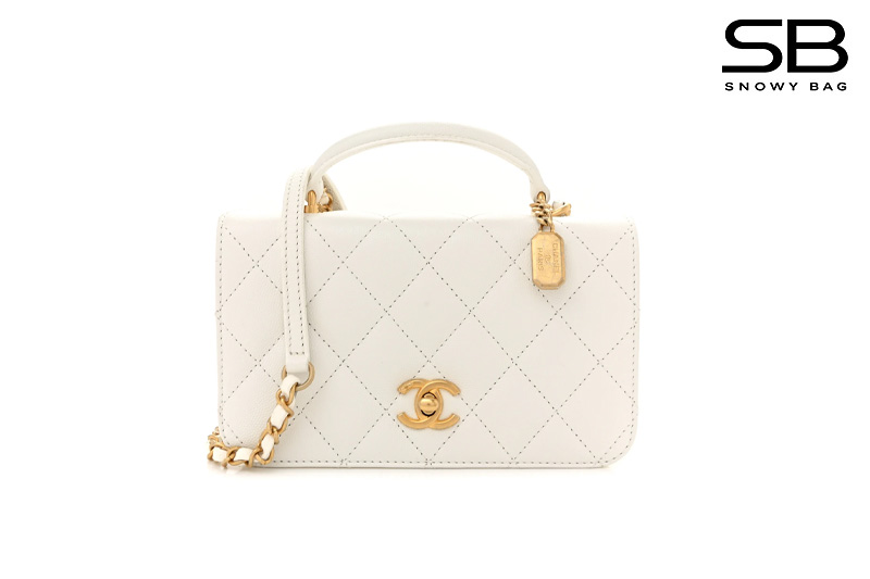 Túi Chanel 23B Mini Top Handle White Caviar sang trọng